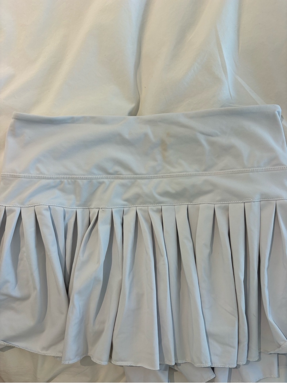 gold hinge White Pleated Women’s Skirt